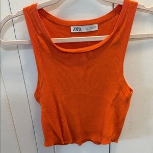 Zara Vibrant Orange Crop Top